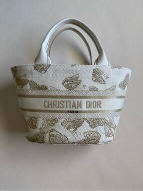 Christian Dior Embroidered Butterfly Tote Bag with Pouch and Strap